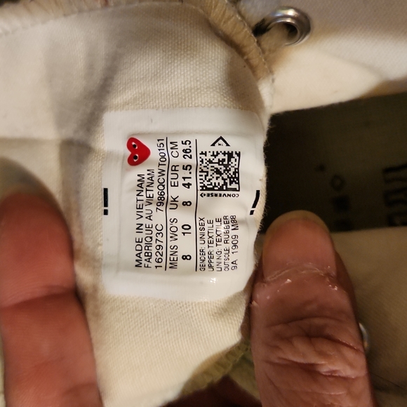 COMME DES GARCONS HIGH TOP UNISEX CONVERSE TENNIS SHOES - Picture 11 of 11